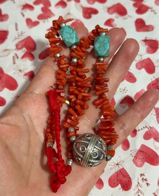 Collar coral beréber turquesa