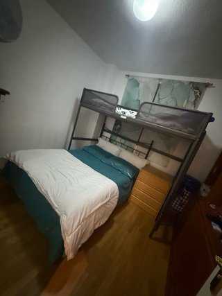 Cama alta infantil gris oscuro 90x200