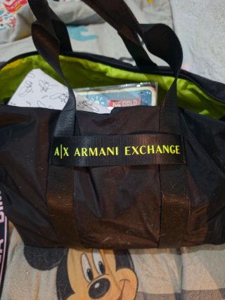 Bolso Armani Exchange Negro y Amarillo
