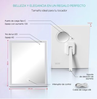 ESPEJO DE MAQUILLAJE LED VOYOX CM300