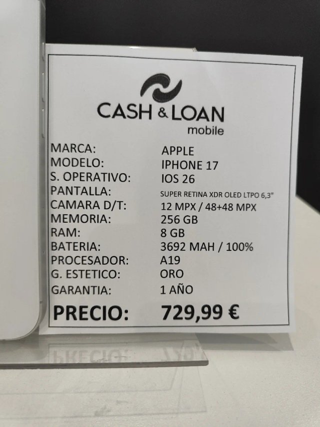 IPhone 17 256GB 1 ciclo blanco