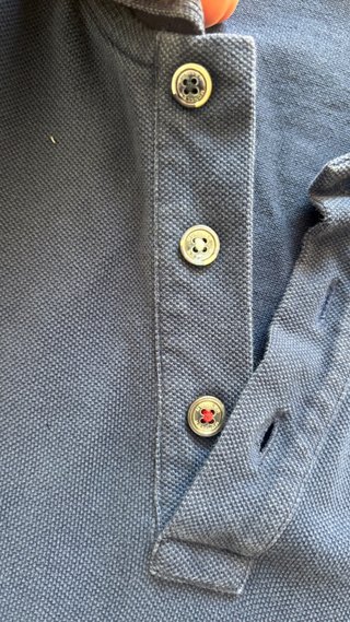 Polo Moncler manga larga azul