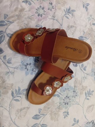 Sandalias Rienda Cuña Talla 39 Flores