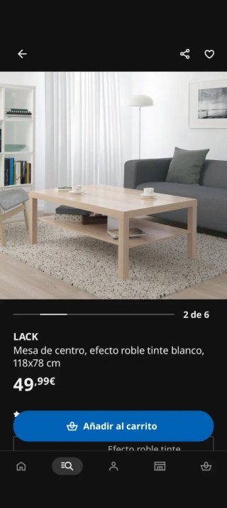 Mesa de centro IKEA Lack madera clara