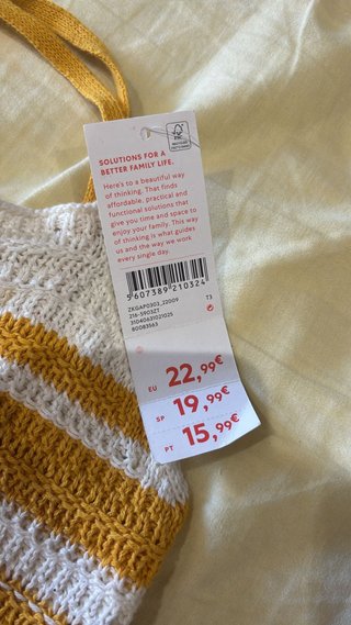 Top crochet flecos blanco y mostaza