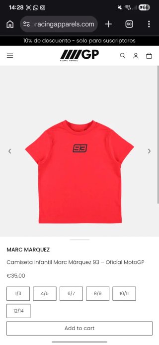 Camiseta Infantil (6-7 años) 93 MotoGP