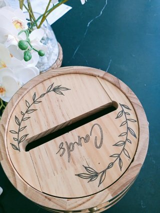 Baúl de madera para eventos
