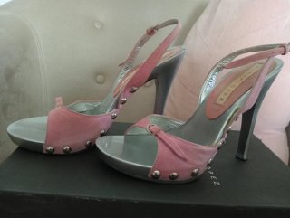 Sandalias Pura Lopez Plataforma Rosa y Plata