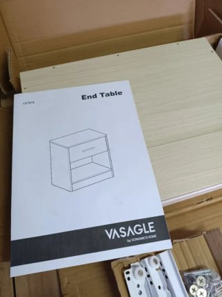 VASAGLE Mesita de Noche, Mesa Auxiliar con Cajón