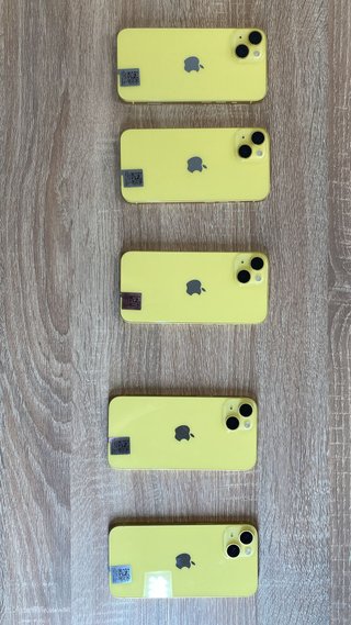 Lote 5 iPhone 14 256GB Amarillo-MAYORISTAS