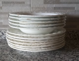 Juego 5 Platos Soperos y 7 Llanos Antiguos