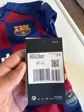 Camiseta FC Barcelona Nike Talla 9 - 12 meses
