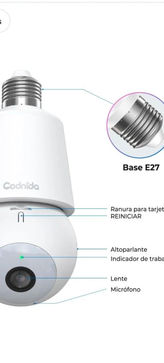 CAMARA DE BOMBILLA VIGILACIA WIFI CODNIDA