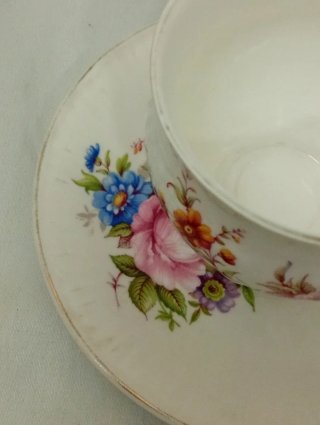 Taza y platillo vintage porcelana inglesa Bone Chi