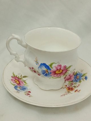 Taza y platillo vintage porcelana inglesa Bone Chi
