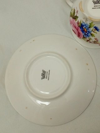 Taza y platillo vintage porcelana inglesa Bone Chi