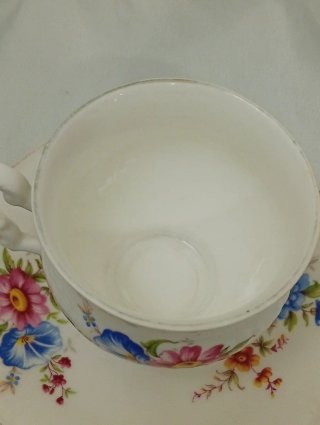 Taza y platillo vintage porcelana inglesa Bone Chi