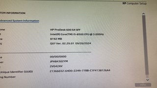 PC HP PRODESK 600 i5 8A. GENERACIÓN