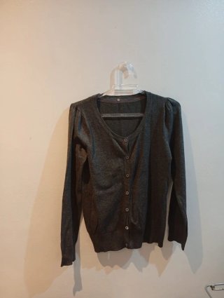 Cardigan Gris Manga Larga