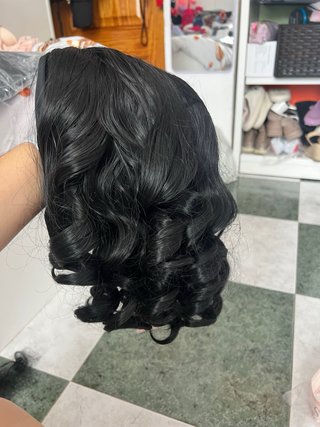 Peluca rizada 14 negra
