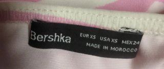 Top Bershka rosa y blanco nuevo
