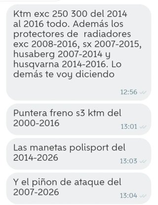 Protectores ktm, husqvarna 2t hard enduro y más
