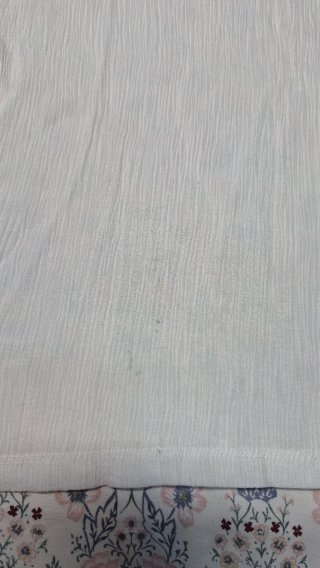 Blusa Blanca Boho Bordada Azul Talla Única