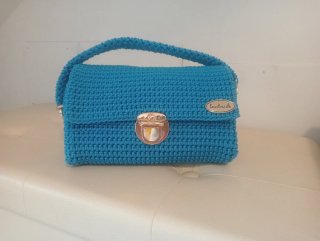 Borsa uncinetto fatta a mano blu
