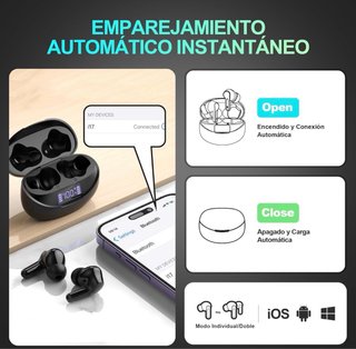 Auriculares Inalambricos Bluetooth i17 Negros