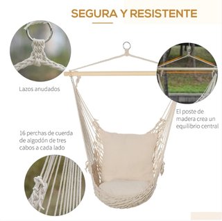 Silla Colgante Hamaca Beige