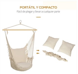 Silla Colgante Hamaca Beige