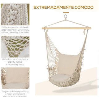 Silla Colgante Hamaca Beige