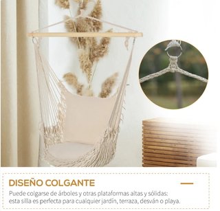 Silla Colgante Hamaca Beige