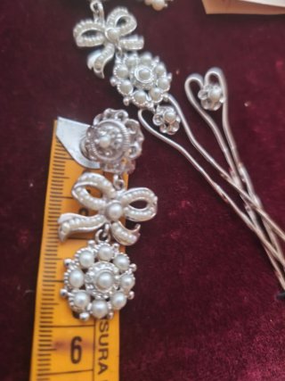 Aderezo de Fallera niña  plata  con perlas
