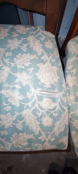 Conjunto 3 Sillas Madera Vintage Tapizadas