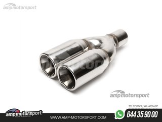 COLA DE ESCAPE DOBLE REDONDA RECTA 89MM