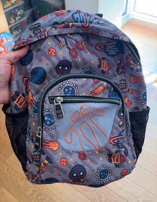 Mochila Totto Tempera Robot Gris