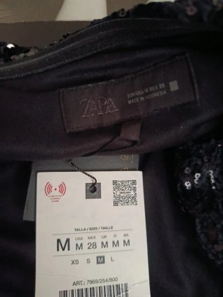 Top Zara lentejuelas negro