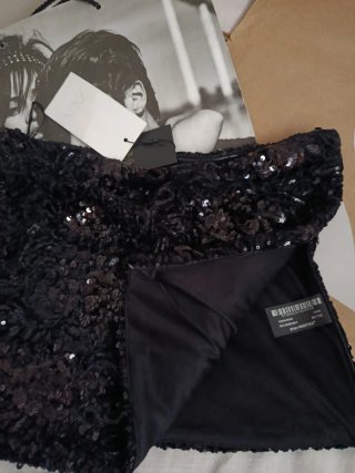 Top Zara lentejuelas negro