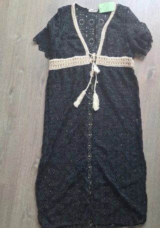 Kimono negro encaje