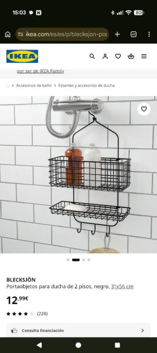 Estantería Ducha Ikea BLECKSJÖN 2 Niveles