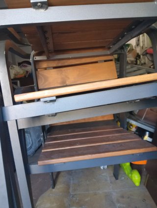 4 Sillas Madera y aluminio Marrón