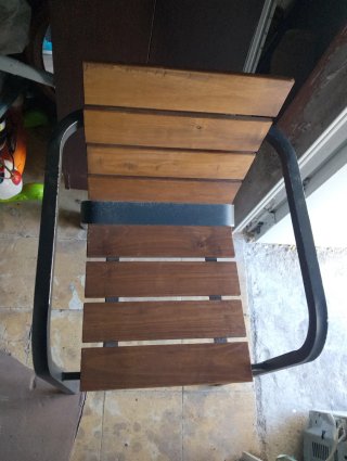 4 Sillas Madera y aluminio Marrón