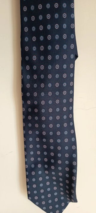Cravatta Marinella blu pois