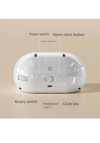 Reloj despertador digital USB recargable