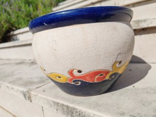 Vaso ceramica decorato diametro 18 cm