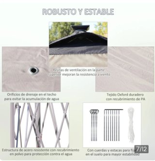 Carpa Plegable Con Luces De Led 3,3×3,3m NUEVO