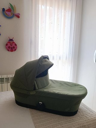 Capazo Cybex Gazelle S Verde + protector de lluvia