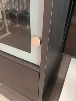 Mueble expositor cristal y madera