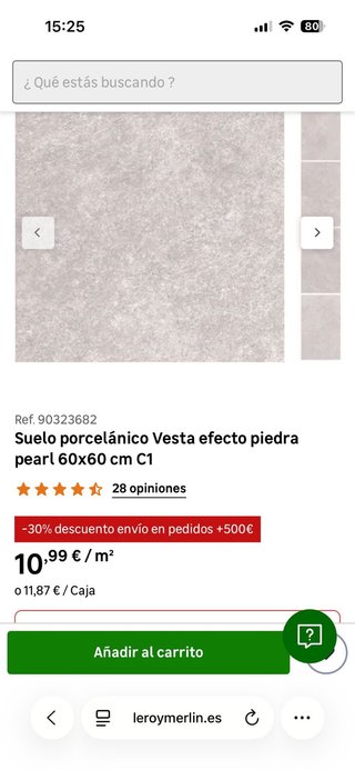 Suelo porcelánico Vesta efecto piedra pearl